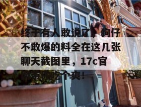 终于有人敢说了，狗仔不敢爆的料全在这几张聊天截图里，17c官网带你吃个爽！